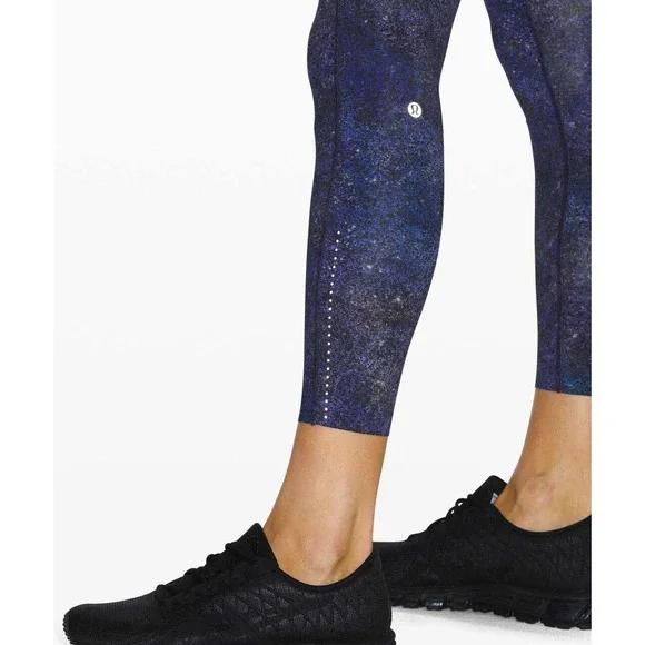 Lululemon Fast and Free Tight II 25" Nulux Polar Lights Blue Multi Womens Size 4 - Picture 9 of 11